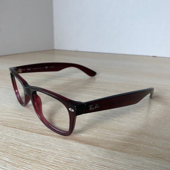Ray-Ban RB2132 New Wayfarer 843/77 Sunglasses Dark Red RARE! Frames Only 52-18 - Picture 3 of 11